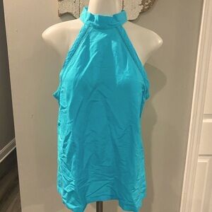 Sleeveless Turquoise Halter Top